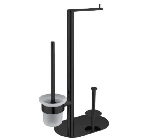 WC papír tartó, Deante Round 3 funkciós wc papír tartó állvány, fekete ADR_N732