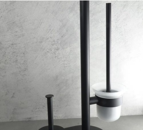 WC papír tartó, Deante Round 3 funkciós wc papír tartó állvány, fekete ADR_N732