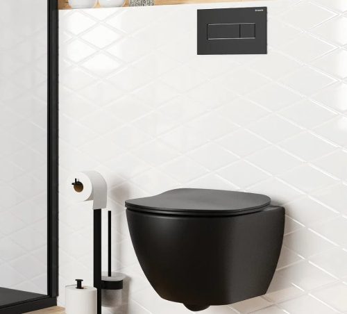 WC papír tartó, Deante Round 3 funkciós wc papír tartó állvány, fekete ADR_N732