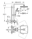 Zuhanyszett, Grohe Tempesta System 250 Cube keverőcsaptelepes zuhanyrendszer 26692001