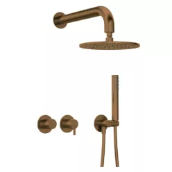   Falba süllyesztett csaptelep, Deante Silia falsík alatti zuhanyszett szálcsiszolt bronz NQS_C0YK