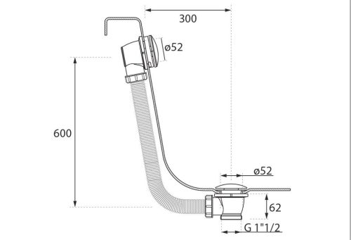 Lefolyó, M-Acryl lefolyó click-clack króm, 60 cm