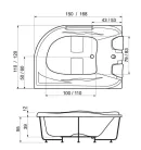 Kád, West Aisha 150x110, balos előlappal
