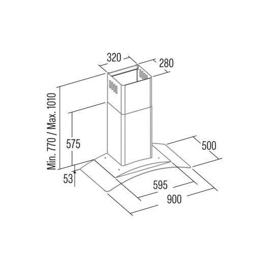 Páraelszívó, Cata Páraelszívó GAMMA GLASS 900 GX/F inox LED