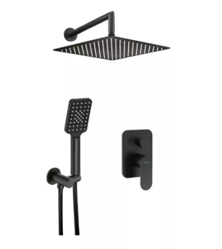 Falba süllyesztett csaptelep, Deante Alpinia falsík alatti zuhanyszett, fekete NAC_N9LP