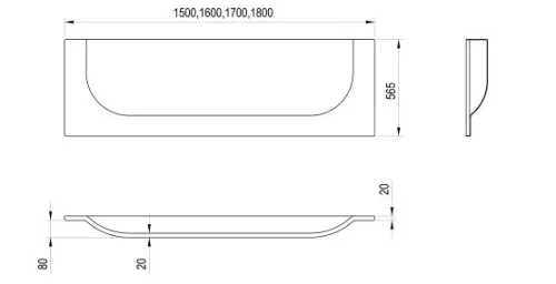 Előlap, Ravak előlap ARC 150 kádhoz CZE6100A00
