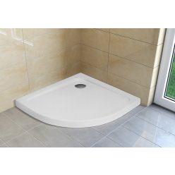 Zuhanytálca, H2O Nero A slim íves 80x80