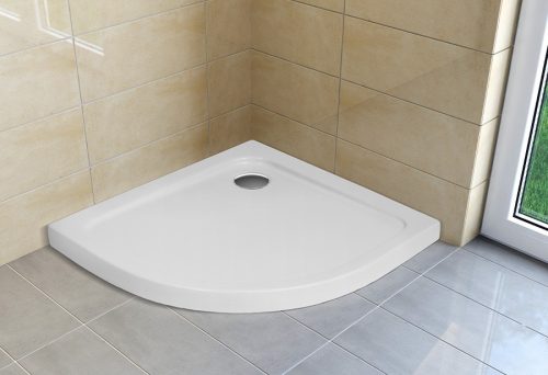 Zuhanytálca, H2O Nero A slim íves 80x80