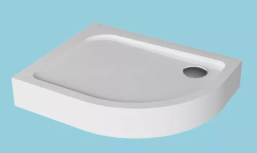 Zuhanytálca, H2O Nero E standard íves aszimmetrikus 100x80 balos