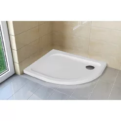   Zuhanytálca, H2O Nero E slim íves aszimmetrikus 100x80 balos