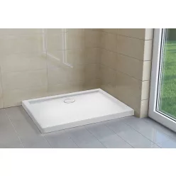   Zuhanytálca, H2O Nero D slim szögletes aszimmetrikus 100x80