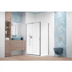   Zuhanykabin, H2O Comfort DWJ 120 cm zuhanyajtó ÁTLÁTSZÓ/KRÓM, Comfort S 90 cm oldalfal ÁTLÁTSZÓ/K