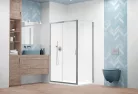 Zuhanykabin, H2O Comfort DWJ 130 cm zuhanyajtó ÁTLÁTSZÓ/KRÓM, Comfort S 80 cm oldalfal ÁTLÁTSZÓ/K