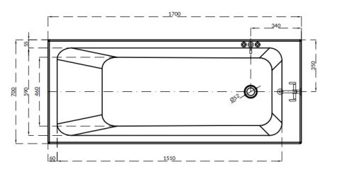 Kád, Cersanit BLISSA EGYENES KÁD 170X70