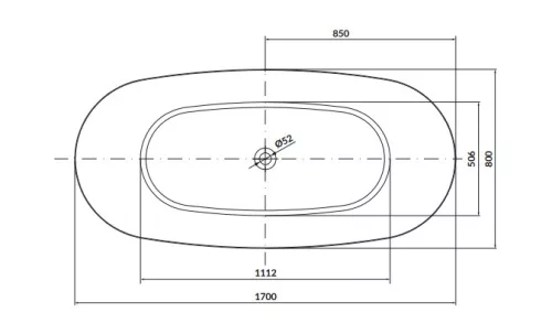 Kád, Cersanit INVERTO 170X80 OVÁLIS SZABADON ÁLLÓ KÁD