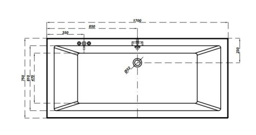Kád, Cersanit INTRO 170x75