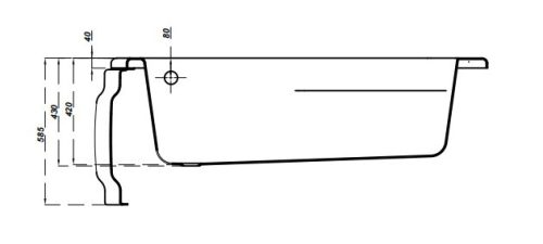 Kád, Cersanit JOANNA NEW 140x90 - JOBBOS