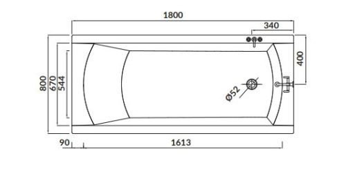 Kád, Cersanit KORAT 180X80