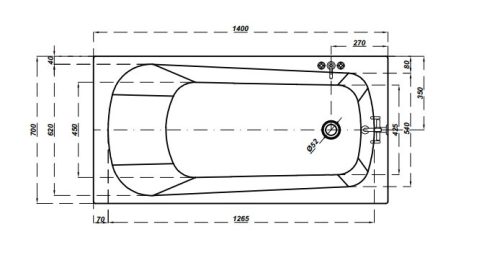 Kád, Cersanit NAO 140x70