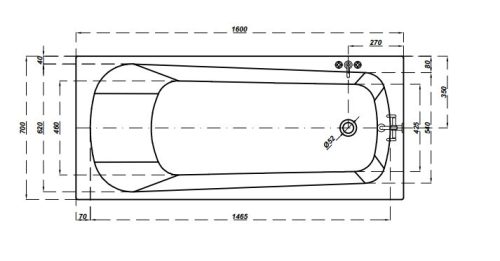 Kád, Cersanit NAO 160x70 S301-243