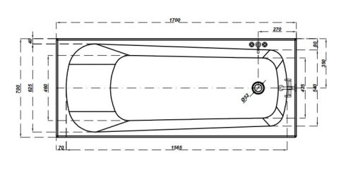 Kád, Cersanit NAO 170x70