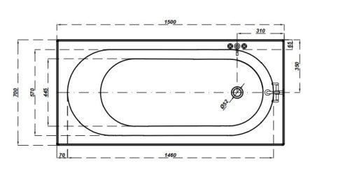 Kád, Cersanit OCTAVIA 150X70