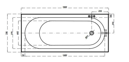 Kád, Cersanit OCTAVIA 160X70