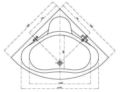 Kád, Cersanit VENUS 140X140