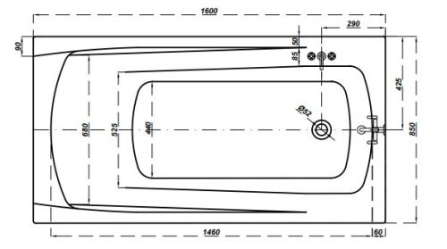 Kád, Cersanit ZEN 160X85