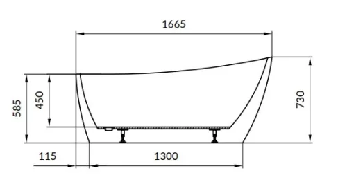 Kád, Cersanit ZEN 167X72 OVÁLIS SZABADON ÁLLÓ KÁD