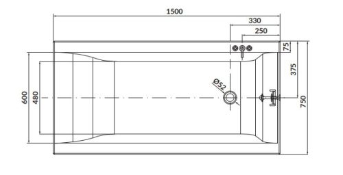 Kád, Cersanit LARGA 150X75
