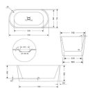 Kád, Diplon szabadonálló, Nora 150 cm, csaptelep nélkül BT2802-150