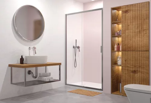 Zuhanyajtó, H2O Comfort DWJ 130 cm ÁTLÁTSZÓ/KRÓM