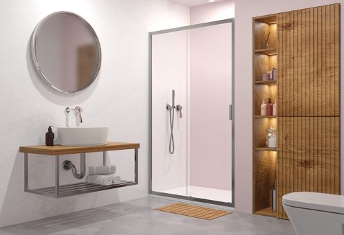 Zuhanyajtó, H2O Comfort DWJ 140 cm ÁTLÁTSZÓ/KRÓM