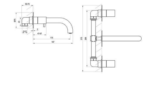 Falba süllyesztett csaptelep, Ravak Espirit ES 019.10WV.O1 Falba süllyesztett mosdó csaptelep bel