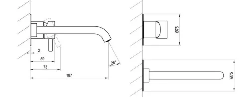 Falba süllyesztett csaptelep, Ravak Espirit ES 019.10WV.O1.RB07B Falba süllyesztett mosdó csaptel