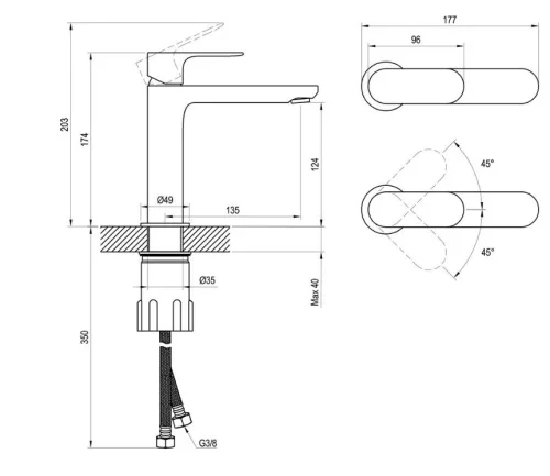 Mosdó csaptelep, Ravak Eleganta EL 012.10WV Álló mosdócsaptelep 170 mm, leeresztő nélkül, White V