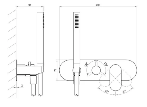 Falba süllyesztett csaptelep, Ravak Eleganta EL 068.10WV.O3.RB07D.+S Falba süllyesztett csaptelep