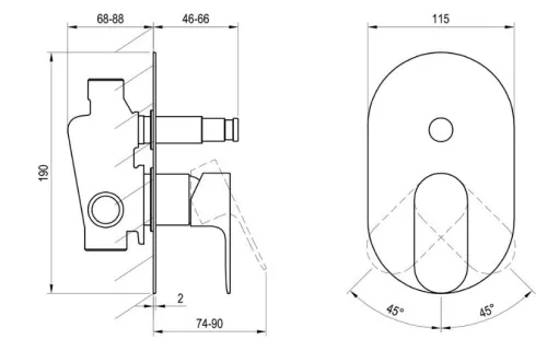 Falba süllyesztett csaptelep, Ravak Eleganta EL 061.10WV.O2 Falba süllyesztet csaptelep, automati