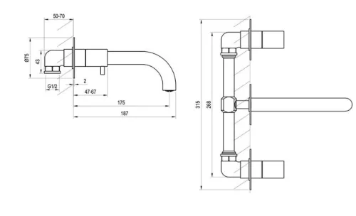 Falba süllyesztett csaptelep, Ravak Espirit ES 021.20BLM.O1 Falba süllyesztett kád csaptelep bels