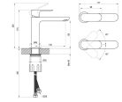 Mosdó csaptelep, Ravak Eleganta EL 012.20BLM Álló mosdócsaptelep 170 mm, leeresztő nélkül, Black