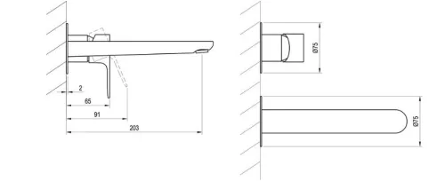 Falba süllyesztett csaptelep, Ravak Eleganta EL 019.20BLM.O1.RB07B Falba süllyesztett mosdó csapt
