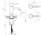 Bidé csaptelep, Ravak Espirit ES 056.20GB Álló bidé csaptelep 180 mm, leeresztő nélkül X070318