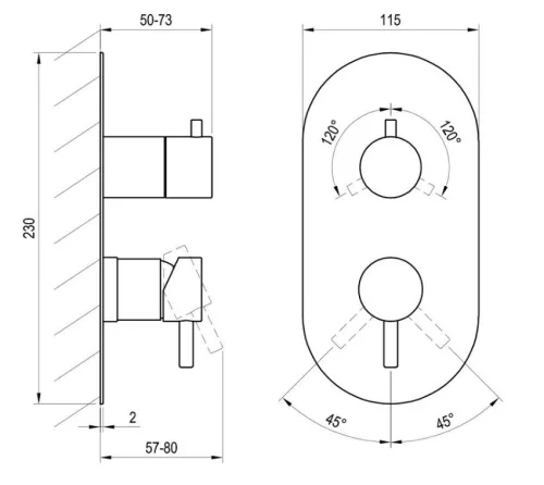 Falba süllyesztett csaptelep, Ravak Espirit ES 068.20GB.O3.RB07F Falba süllyesztett csaptelep, há
