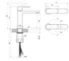 Mosdó csaptelep, Ravak Eleganta EL 012.20GB Álló mosdó csaptelep 170 mm, leeresztő nélkül, Graphi
