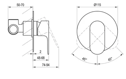 Falba süllyesztett csaptelep, Ravak Eleganta EL 062.20GB.O1 Falba szüllyesztett csaptelep, egyuta