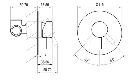 Falba süllyesztett csaptelep, Ravak Espirit ES 062.60RGB.O1 Falba szüllyesztett csaptelep, egyuta