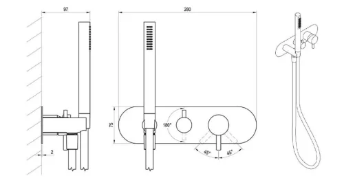 Falba süllyesztett csaptelep, Ravak Espirit ES 065.60RGB.O2.RB07D.+S Falba süllyesztett csaptelep