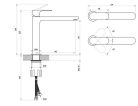Mosdó csaptelep, Ravak Eleganta EL 014.20BLM Álló mosdó csaptelep 220 mm, leeresztő nélkül, Black