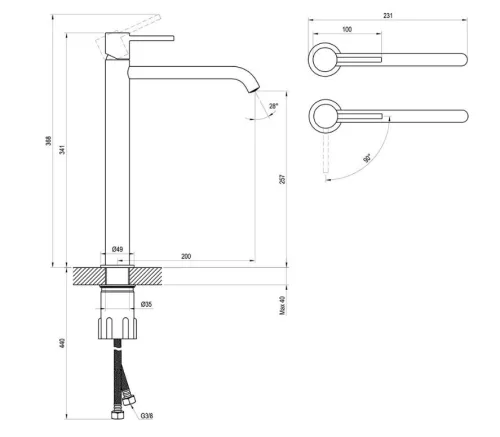 Mosdó csaptelep, Ravak Espirit ES 015.01CR Álló mosdó csaptelep BeCool 340 mm, leeresztő nélkül X
